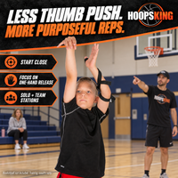 Thumbnail for Start close to the basket and use focused form reps to practice a shooting-hand release.