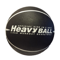 Thumbnail for HoopsKing black rubber weighted basketball, official women's 28.5 inch size and 2.75 lb weight, on a white background