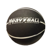 Thumbnail for HoopsKing black rubber weighted basketball, official men's 29.5 inch size and 3 lb weight, on a white background
