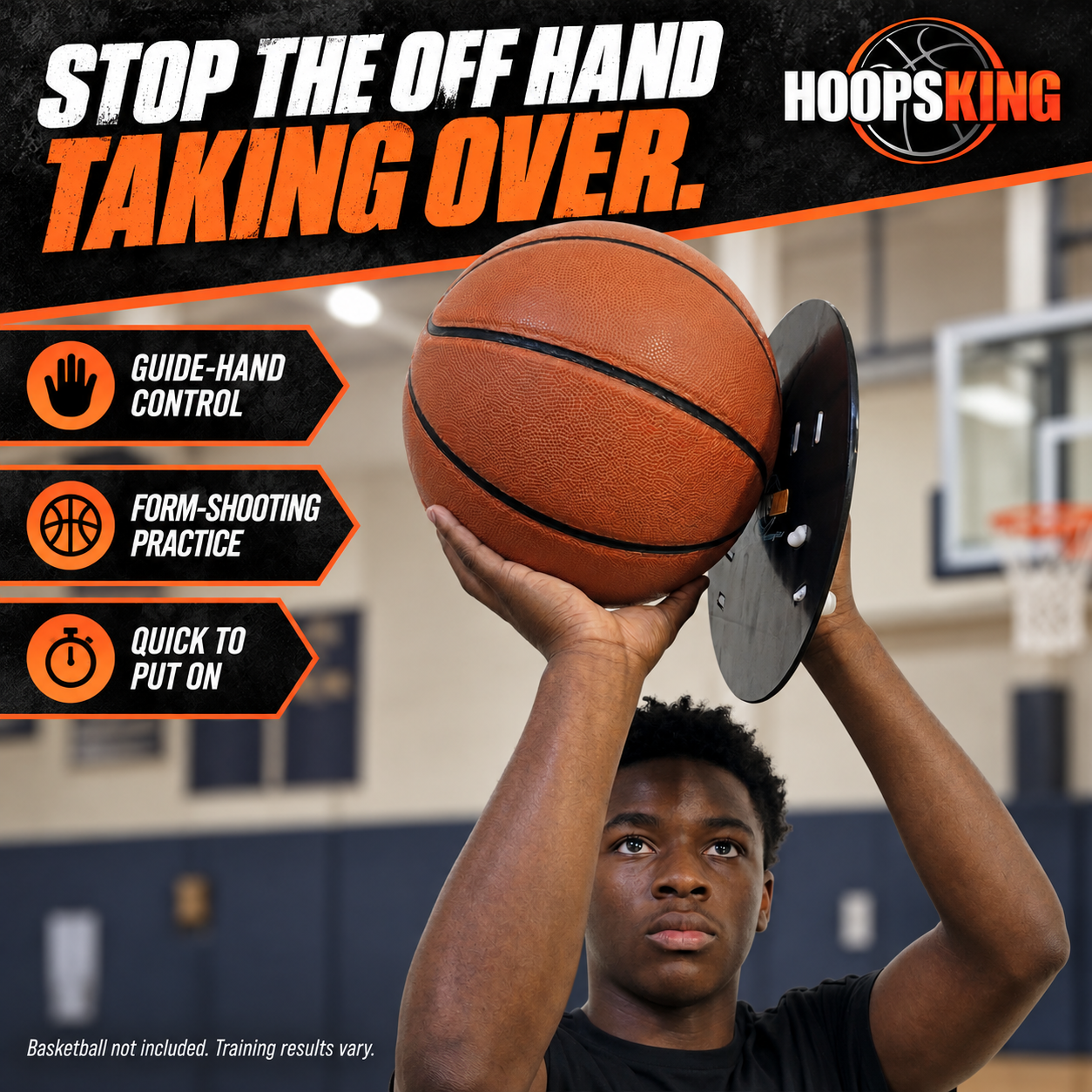Smooth Shooter limits guide-hand gripping and push during controlled shooting practice.