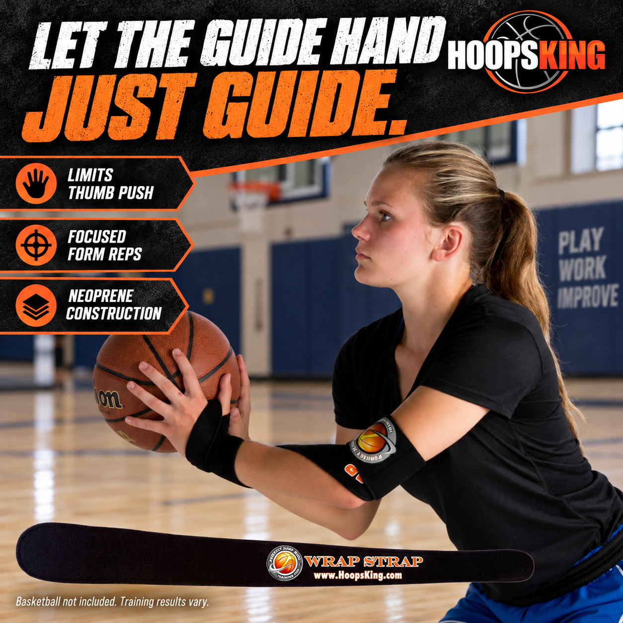 Wrap Strap is a neoprene guide-hand training aid that helps limit thumb push during form shooting.