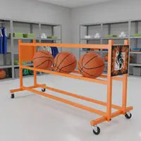 Custom Ball Rack with Printed Team Logo – Heavy-Duty Steel Construction for Sports Facilities