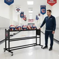 Athlete Ball Rack custom made with Team Logo – Heavy-Duty Steel Construction