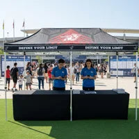 Custom 10' x 20' outdoor event tent with full-color logo and durable build