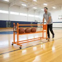 Hoopsking Personalized Custom Ball Rack with Team Logo for School Programs