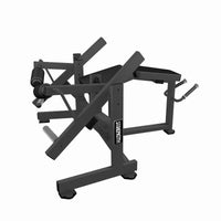 Thumbnail for Gray plate-loaded hamstring curl machine with black padding and 