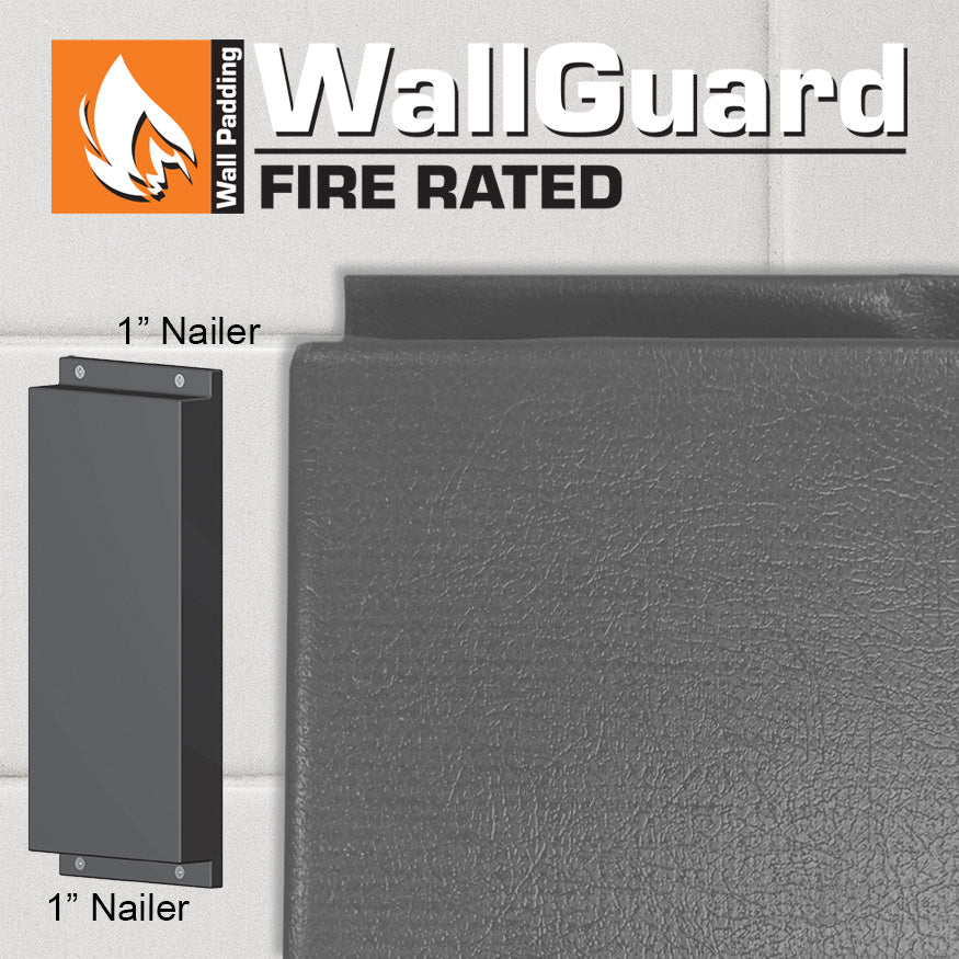 Fire Rated Flat Safety Wall Padding - WallGuard Fire Rated (2 ft. x 6 ft.) (1 in. Lip Top & Bottom)