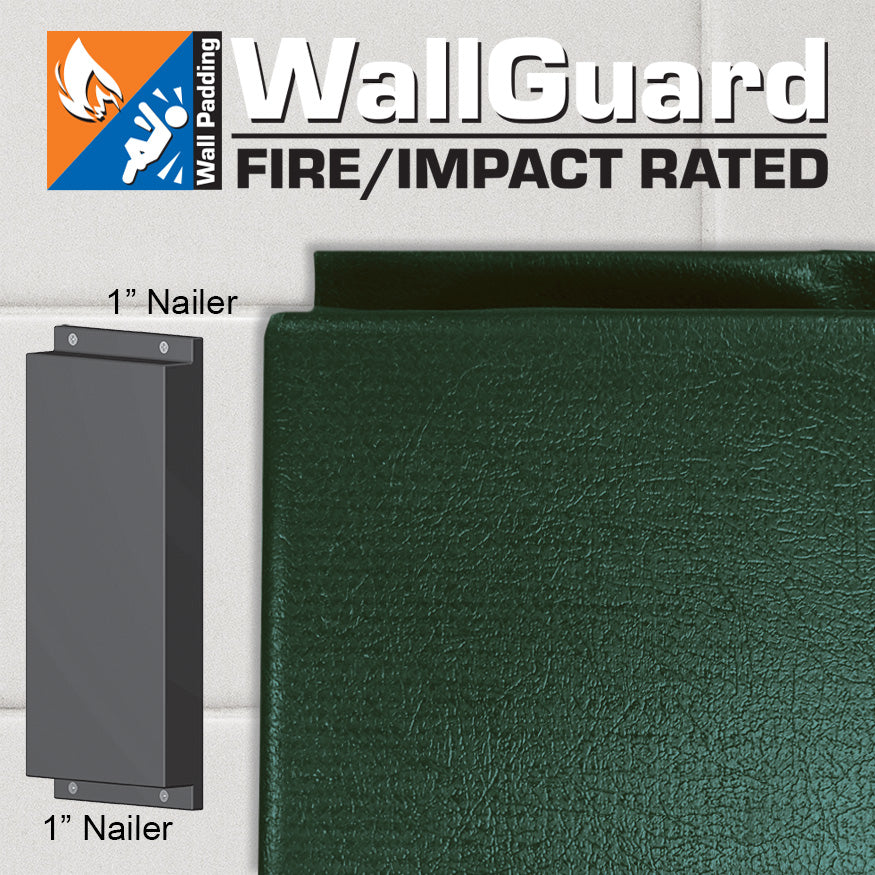 Fire Rated/High Impact Flat Wall Padding - WallGuard Fire/Impact Rated (2 ft. x 6 ft.) (1 in. Lip Top & Bottom)