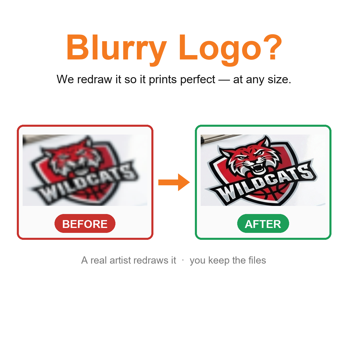 Logo redraw before and after