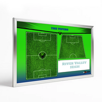 Thumbnail for Framed green soccer whiteboard with two field diagrams, 