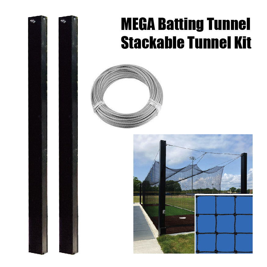 Batting Tunnel Frame - Mega Outdoor - (55 ft.) - Stackable Tunnel Kit