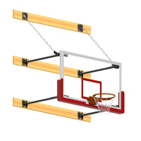 Thumbnail for Basketball Backstop - Wall-Mounted - Shooting Station - Stationary Glass Backboard (2 ft. - 4 ft. Wall Offset)