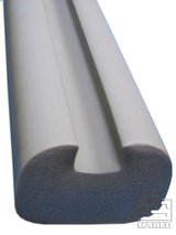 U-shaped gray foam padding with a white outer layer, designed for backboards.