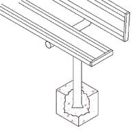 Thumbnail for Player Bench with Seat Back - 21 ft. - In-Ground (Powder Coated)