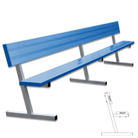 Thumbnail for Player Bench with Seat Back - 15 ft. - Portable (Powder Coated)