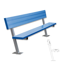 Thumbnail for Player Bench with Seat Back - 7-1/2 ft. - Surface Mount (Powder Coated)
