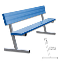 Thumbnail for Player Bench with Seat Back - 7-1/2 ft. - Portable (Powder Coated)