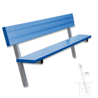 Thumbnail for Player Bench with Seat Back - 7-1/2 ft. - In-Ground (Powder Coated)
