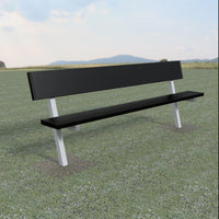 Thumbnail for Player Bench with Seat Back - 7-1/2 ft. - In-Ground (Powder Coated)