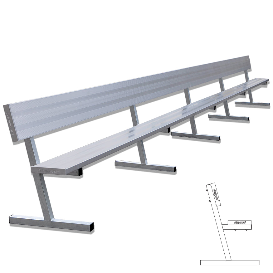 Player Bench with Seat Back - 27 ft. - Portable
