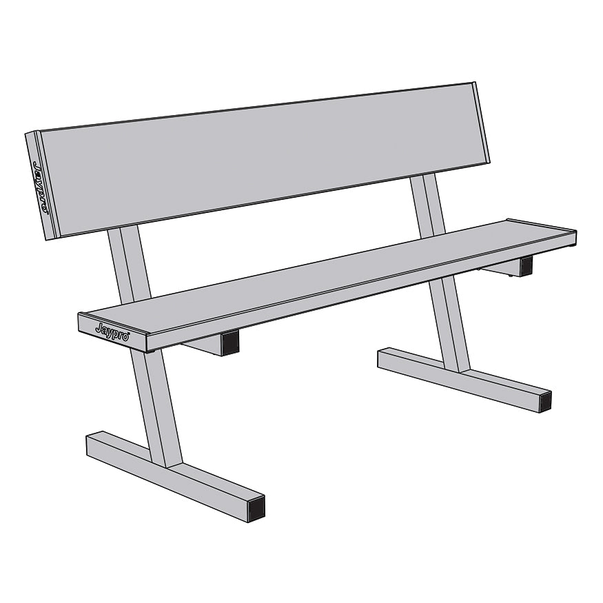 Courtside Bench with Seat Back - 5 ft. - Portable