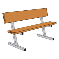 Thumbnail for Courtside Bench with Seat Back - 5 ft. - Portable (Powder Coated)