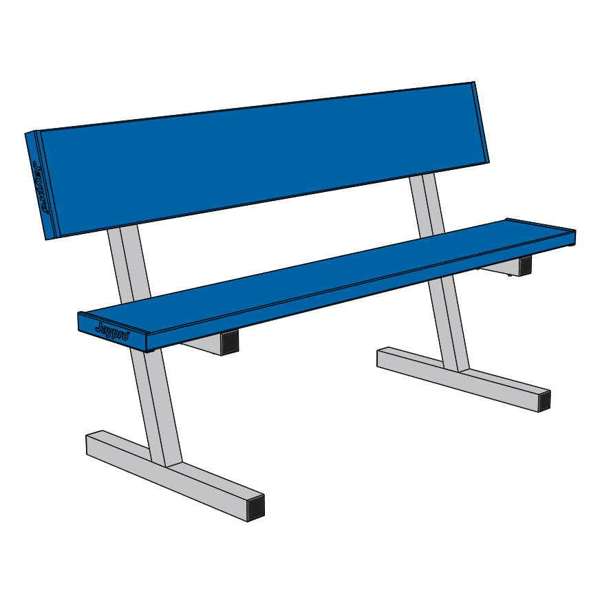 Courtside Bench with Seat Back - 5 ft. - Portable (Powder Coated)