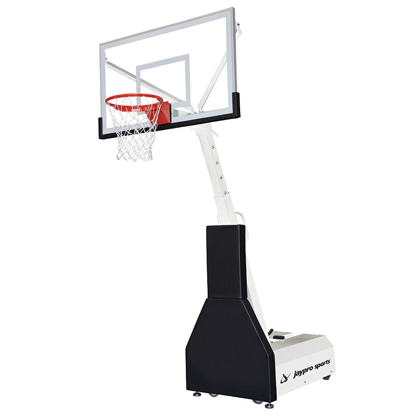 Basketball System - Portable (Indoor) (42 in. Board Extension) - 60 in. Tempered Glass Backboard, Flex Rim Goal