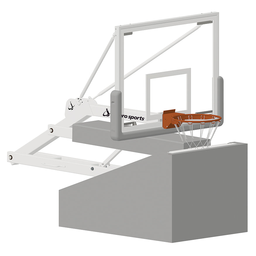 Basketball System - Portable (Indoor) - Elite 5400 (4 ft.6 in. Board Extension) - 54 in. Glass Backboard, Breakaway Goal