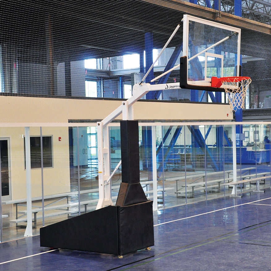 Basketball System - Portable (Indoor) - Elite 6600 (5 ft.6 in. Board Extension) -72 in. Glass Backboard, Breakaway Goal