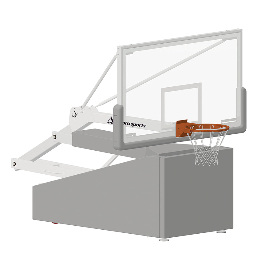 Basketball System - Portable (Indoor) - Elite 6600 (5 ft.6 in. Board Extension) -72 in. Glass Backboard, Breakaway Goal