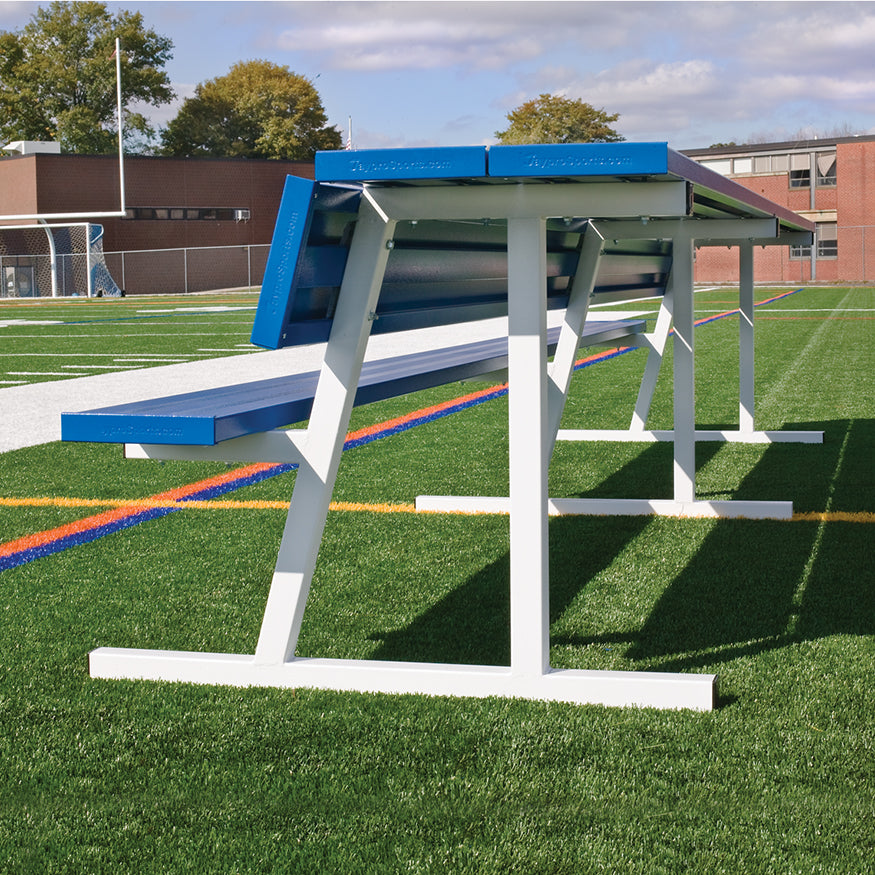 Player Bench with Seat Back and Shelf - 15 ft. - Portable (Powder Coated)