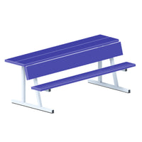 Thumbnail for Player Bench with Seat Back and Shelf - 7-1/2 ft. - Portable (Powder Coated)