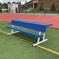 Thumbnail for Player Bench with Seat Back and Shelf - 7-1/2 ft. - Portable (Powder Coated)