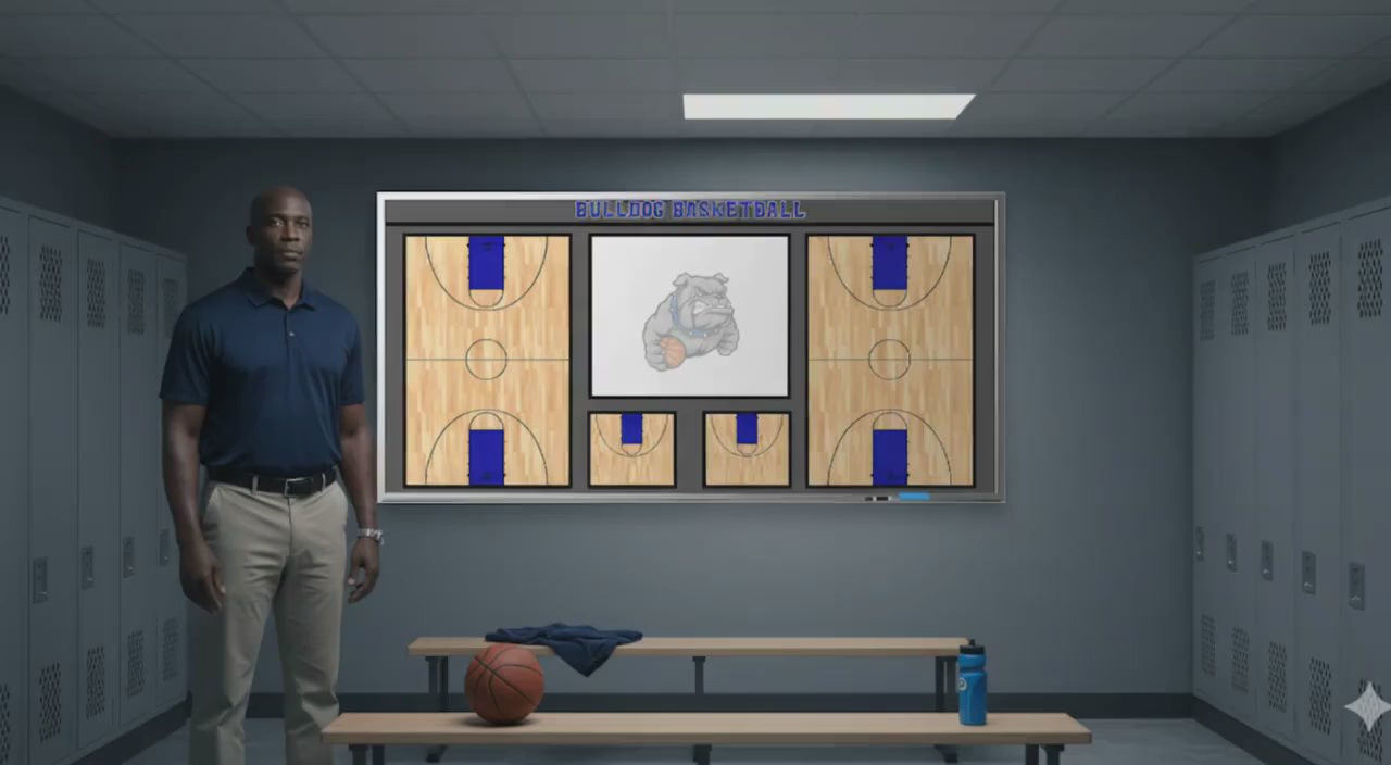 Basketball Wall Mounted Locker Room Magnetic Whiteboard