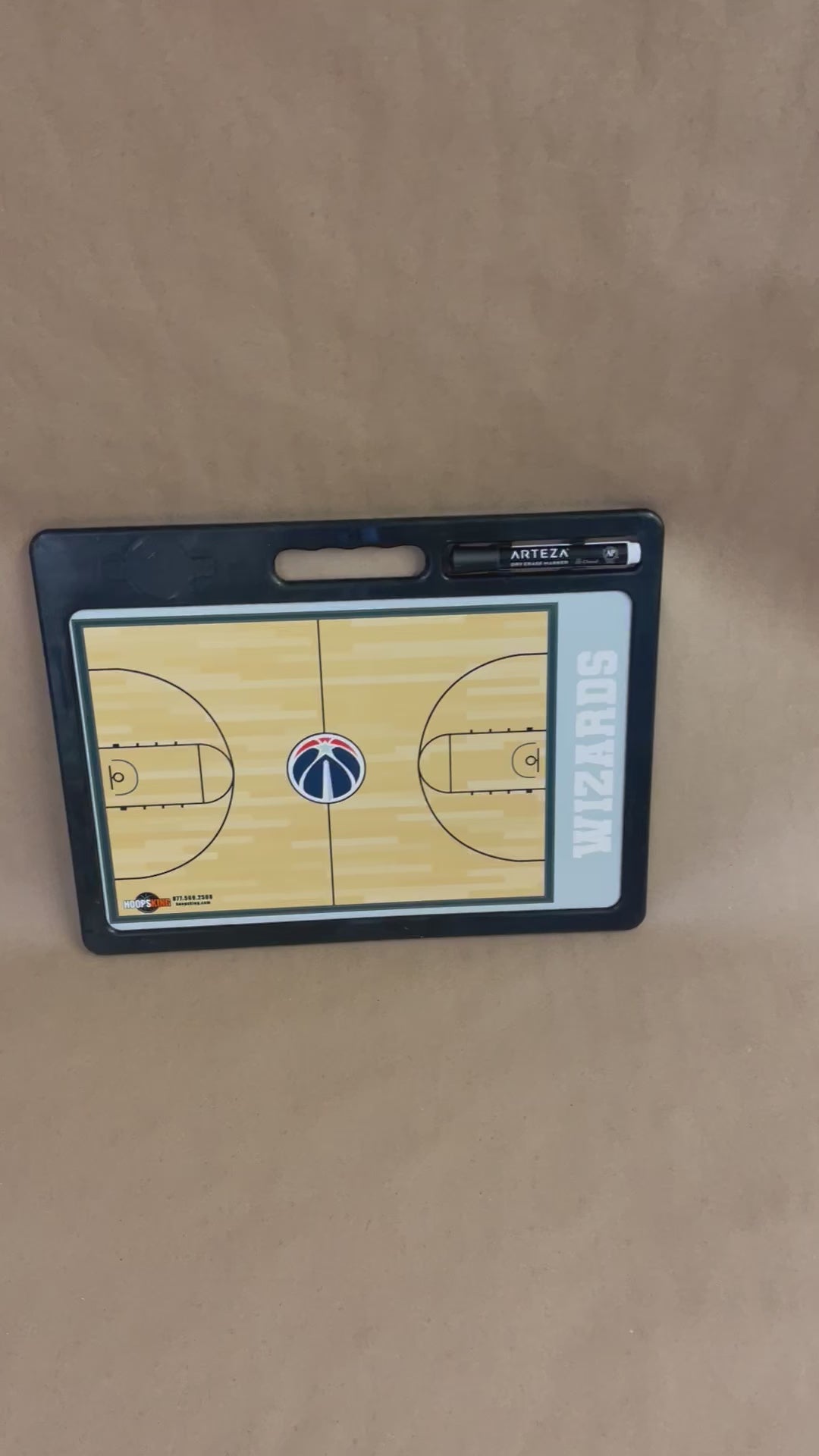 Pizarra blanca de baloncesto profesional personalizada con mango | 2 caras 