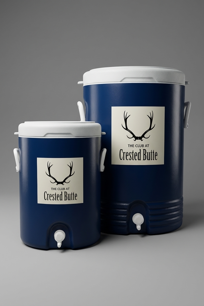SCENE DESCRIPTION: A heroic studio shot of Pro Grade Custom Coolers | 5 & 10 Gallon. {mod}.
            
            TECHNICAL CONSTRAINTS & INSTRUCTIONS:
            1. SCALE: Physical Dimensions: clamp(28px,4vw,46px);. ensure realistic scale relative to humans/environment.
            2. BRANDING: MAINTAIN EXACT ORIGINAL COLORS, LOGOS, AND BRANDING. Do not alter the product's appearance.
            3. STYLE:  
            4. INTEGRITY: Do not deform the product. Ensure it looks photo-real.