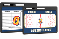 Thumbnail for Front and back of a custom Pro hockey coaching whiteboard with carry handles on a white background.