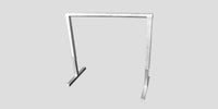 Thumbnail for Silver agility hurdle with adjustable height markings.