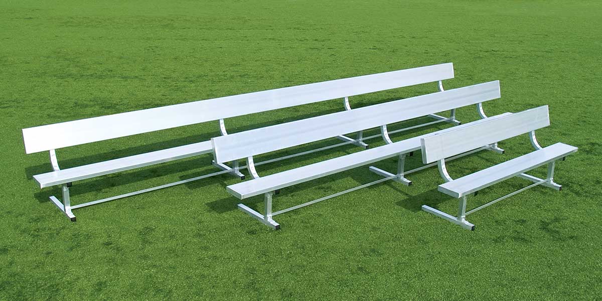 Aluminum Team Bench with Backrest – 7.5 ft