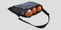 Thumbnail for Black bag with three footballs inside, a blue logo, and a shoulder strap.