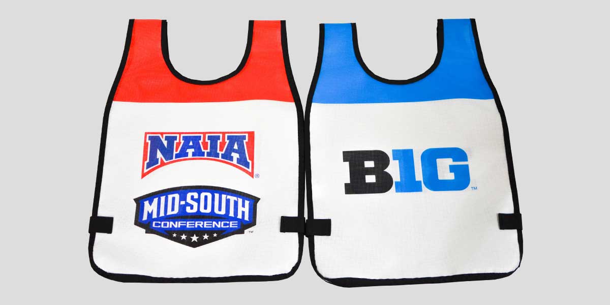 Custom football chain gang vest — printed crew vest detail