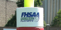 Thumbnail for Goal post pad cap with a printed school logo