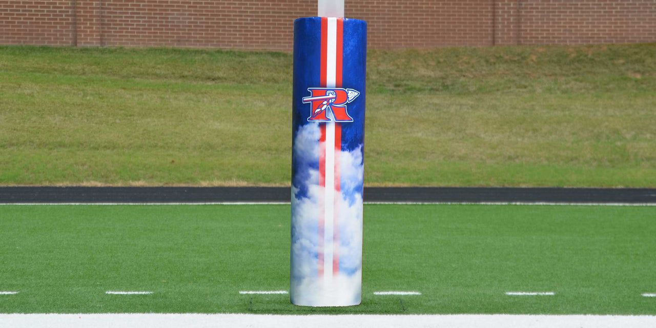 Full digital print goal post pad with all over team graphics