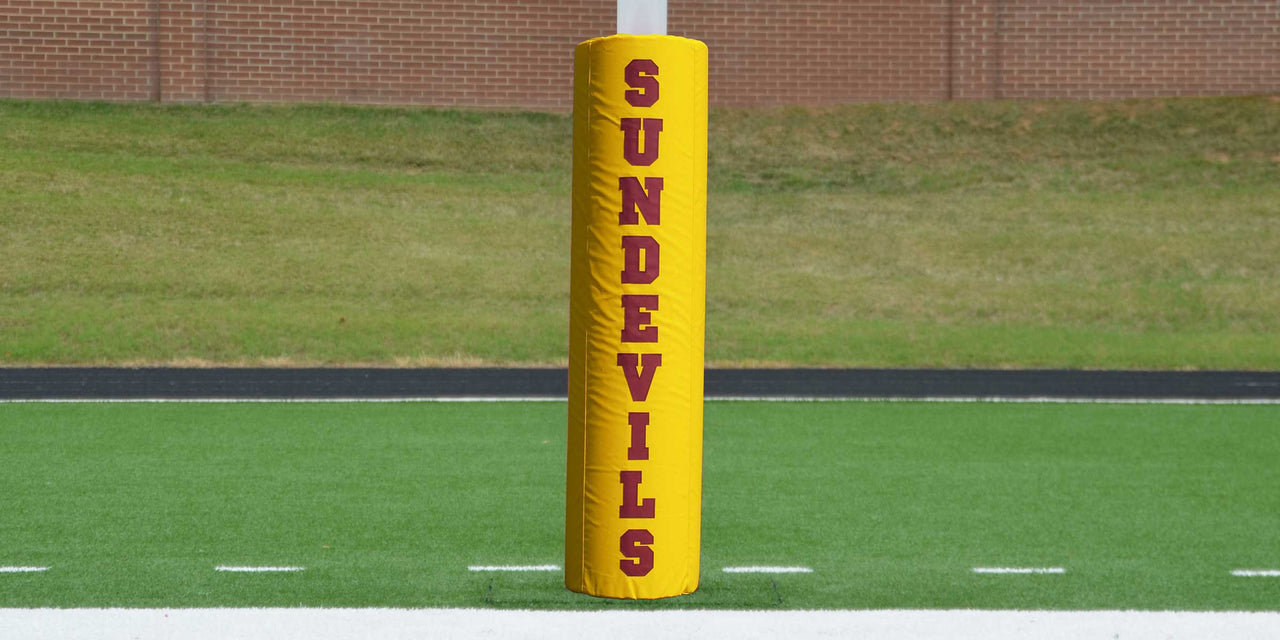 Gold goal post pad with one color sewn SUNDEVILS lettering