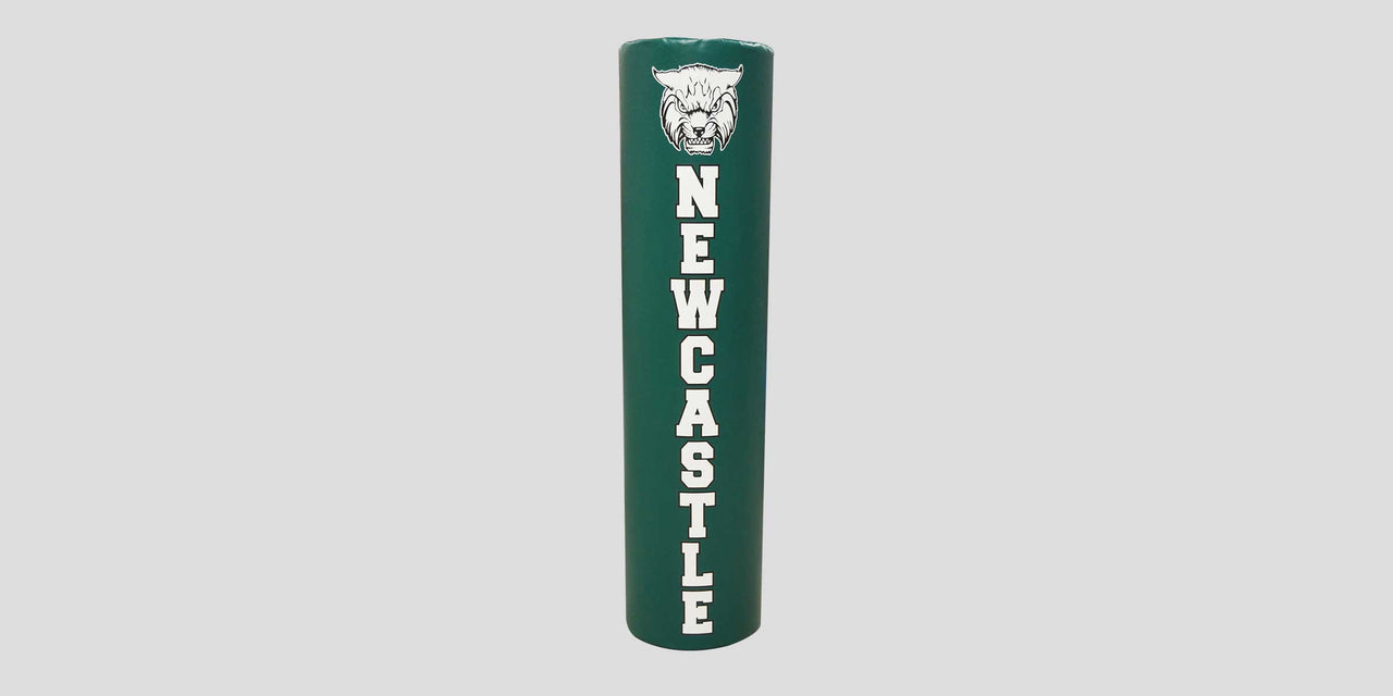 Dark green goal post pad with printed NEWCASTLE logo and lettering