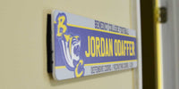 Thumbnail for Benedict College Football name plate for Jordan Odaffer, Defensive Coordinator.