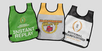 Thumbnail for Custom printed football chain gang vests — team and event examples (Instant Replay, McCutcheon Mavericks, National Championship)