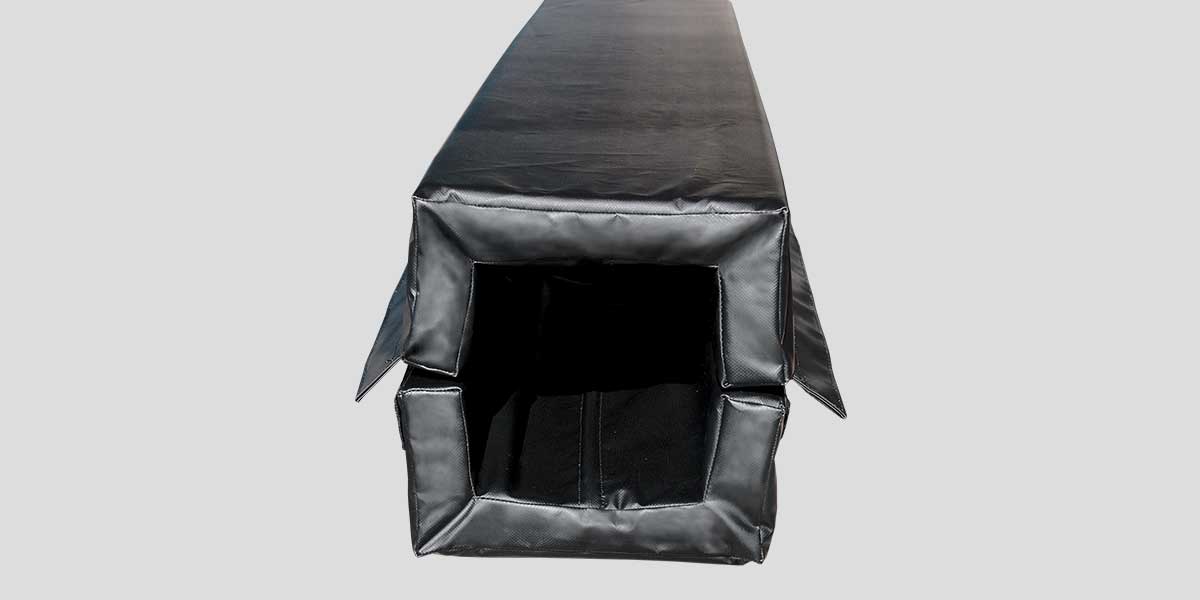 Black removable 4-sided pad with an open end, showing the interior.