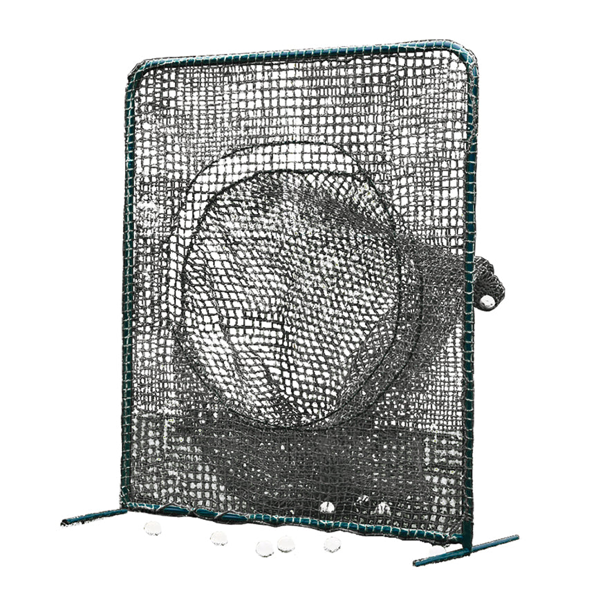 Batting Practice Screen - 7 ft.H x 7 ft.W - Portable - Soft Toss (Black)